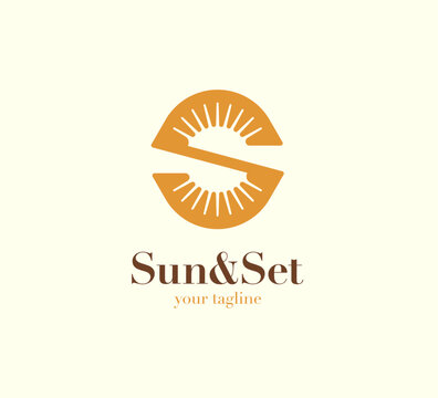 Circular emblem forming a clear letter &ldquo;S&rdquo; with radial lines and a subtle sun glow at the center. Clean and balanced with a modern geometric feel, suitable for lifestyle, wellness, or tech brands.