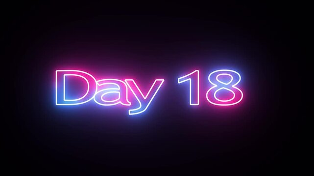 Day To Go 18 glowing neon Animation Videos. Neon &ldquo;3 Days Left&rdquo; Countdown.