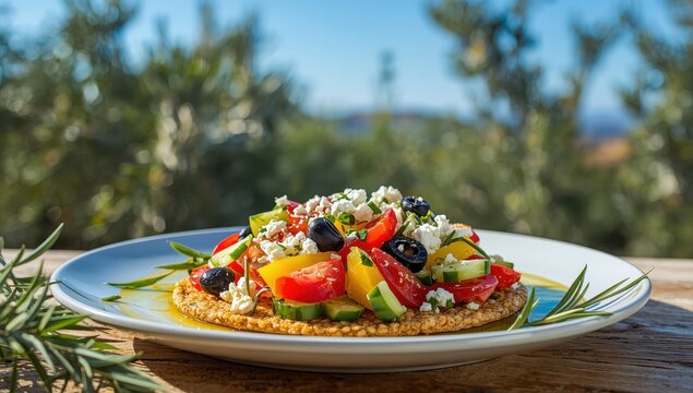A classic dish from Crete, Dakos.