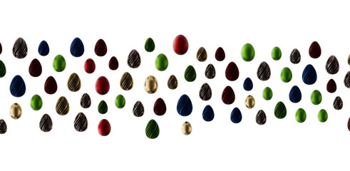 Colorful Easter eggs on a white background, perfect for holiday greetings and designs. Beautiful, festive, and eye-catch © vegefox.com