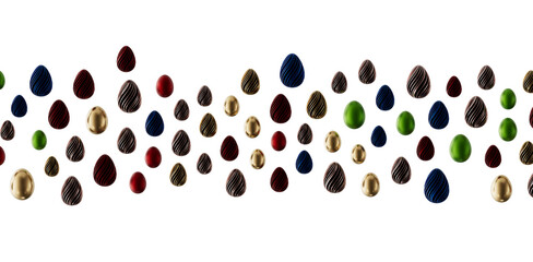 Easter egg collection in various colors, perfect for holiday concepts, spring designs, and seasonal greetings. A festive © vegefox.com