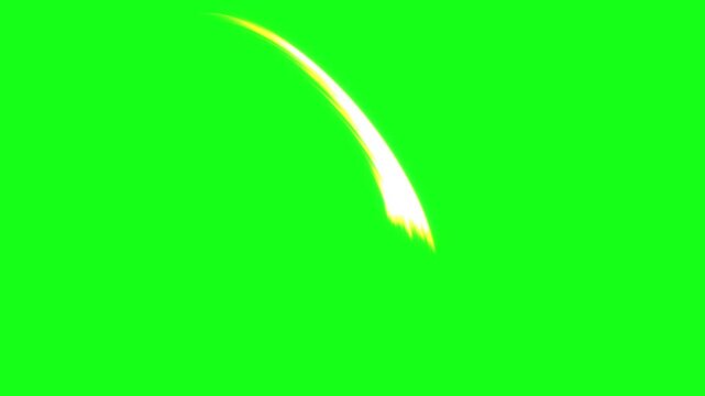Action Game Sword Slice Effect on Black and Green Screen Background