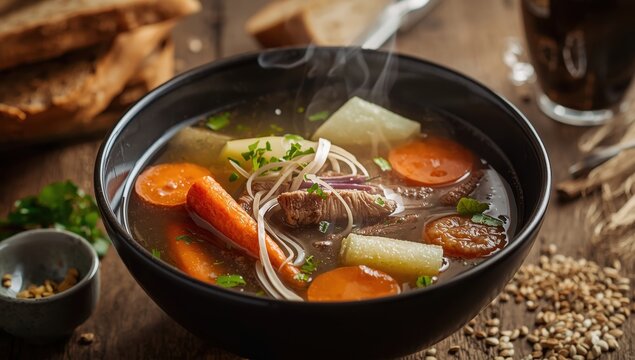Carrot, winter melon, and pork rib soup.