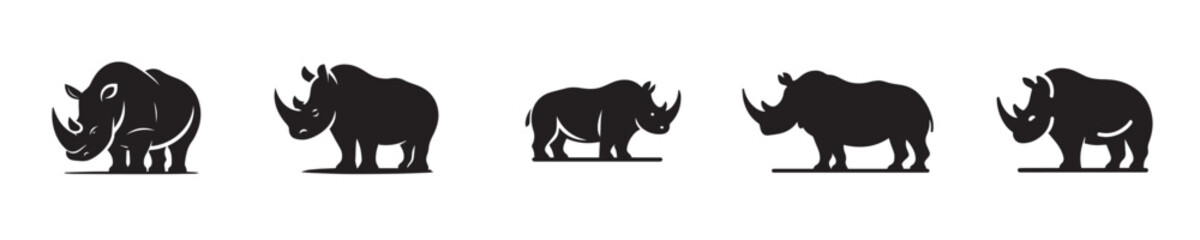 rhino vector with silhouette style © Jefri Syahputra BKL
