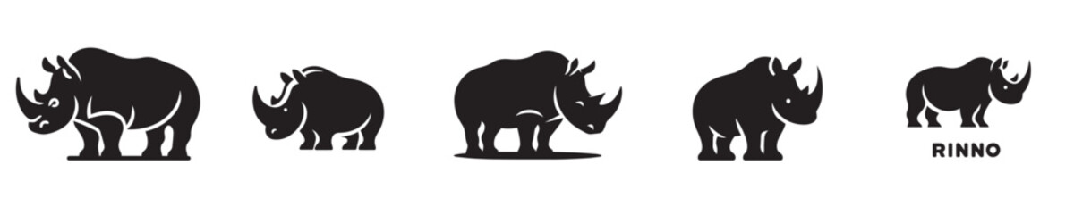 rhino vector with silhouette style © Jefri Syahputra BKL