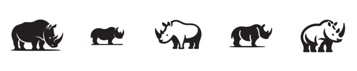 rhino vector with silhouette style © Jefri Syahputra BKL