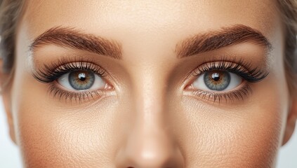 Fototapeta premium Detailed image of a woman post-eyelash lamination.