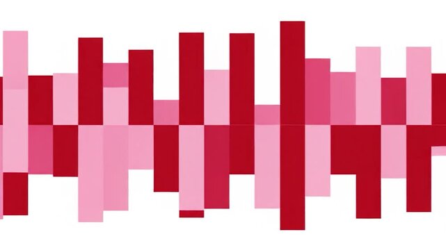 Red and pink pixelated sound wave.