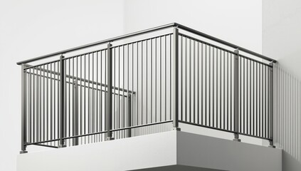 Naklejka premium Isolated stainless steel fence on white background with clipping path.