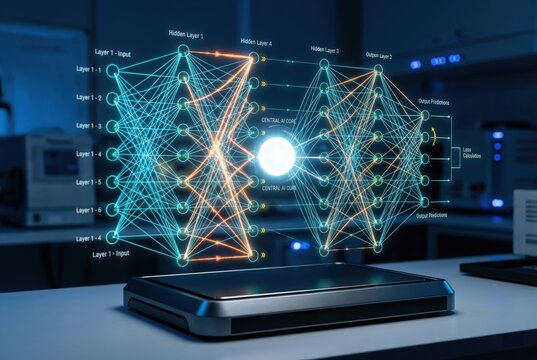 Neural network visualization with holographic deep learning nodes