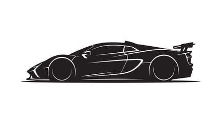 Obraz premium Sleek Supercar Side Profile Silhouette Illustration for High-End Automotive Branding and Sporty Graphic Design