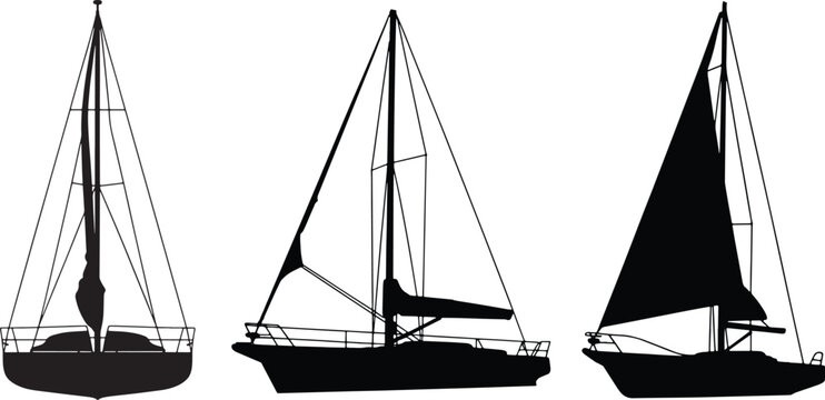 Detailed silhouette illustration of a classic sailing ship's mast and rigging against a dark ba