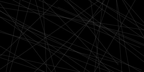 Fototapeta premium Creative Abstract Seamless Pattern with Random white Geometric Lines. abstract Illustration. luxurious white line on black background. Minimal lines pattern background for retro and graphic effects.