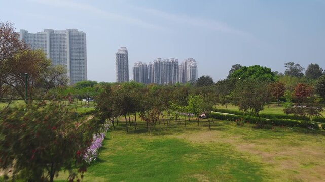 DDA park near residential buildings in new delhi