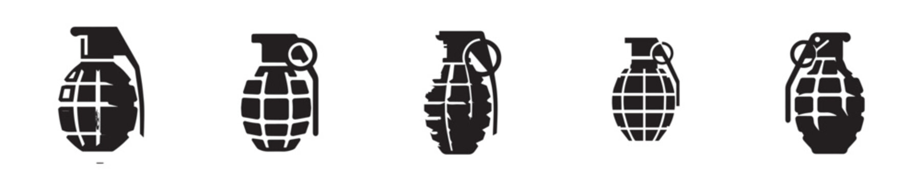 grenade vector with silhouette style