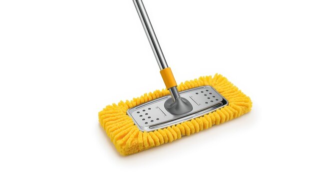 Sponge mop with wringer, isolated on white.