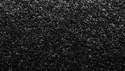 Fototapeta premium Top view of black rice's pattern and texture on a white background.