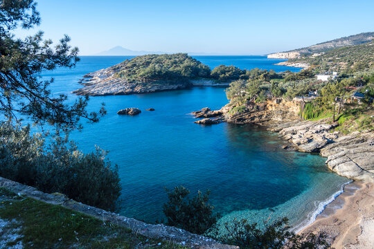 The coastline of Thassos island, Greece