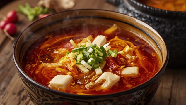 bowl of kimchi soup