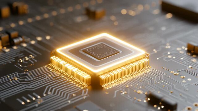 Semiconductor chip on a circuit board, A semiconductor chip positioned on a circuit board