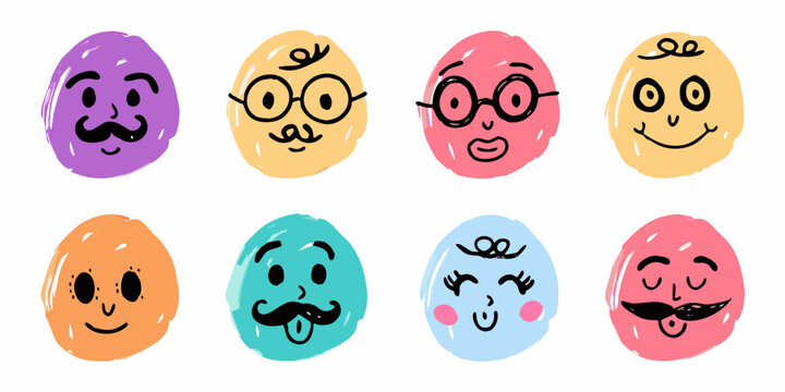 Colorful cartoon eggs with expressive faces and unique personalities