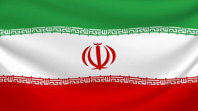 Iran waving flag animation seamless loop. 4k