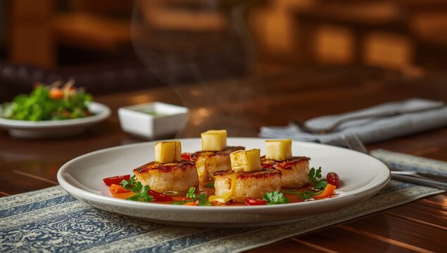 Chargrilled scallops topped with cheese, a beloved Vietnamese dish enjoyed as street food or in upscale dining, featuring juicy meat.