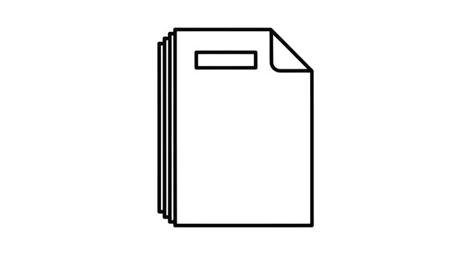 Minimalist line art stack of documents icon symbol isolated on white background