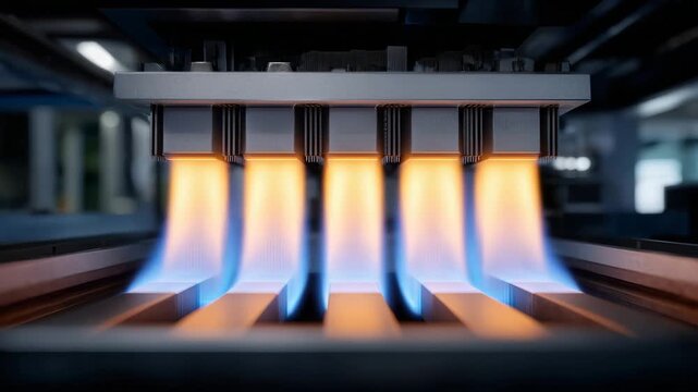 204Macro view of TEG module under operation, hot and cold sides clearly distinguishable, thermal imaging effect applied, copper and ceramic materials emphasized, shallow depth of fiel