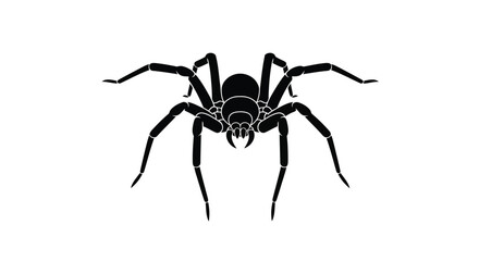 Obraz premium Black spider silhouette isolated on white background
