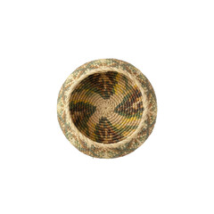 Fototapeta premium Handwoven Round Basket with Earthy Tones