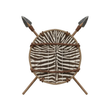 アフリカ盾 台座付き Large Shields – Terracotta Grey