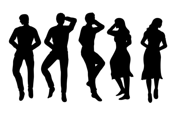 set of people lying down, resting top view silhouette for sleeping concept. diversity men and women. black shadow plan vector illustration.