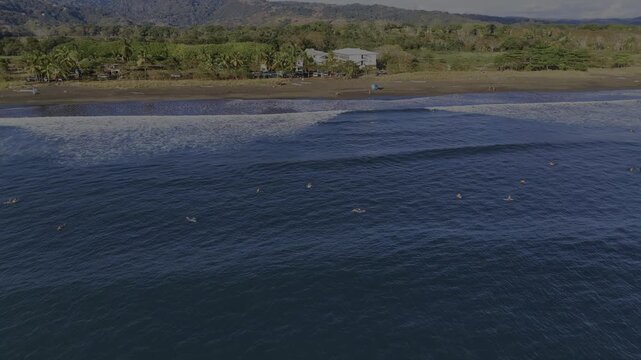 Hermosa Beach Costa Rica Drone Aerial, Tropical Coastline & Pacific Ocean Waves