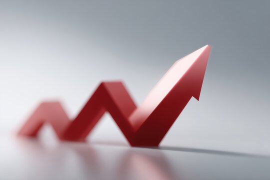 Financial recovery graph showing positive upward trend economic improvement concept