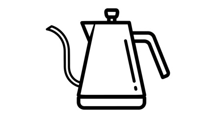 Obraz premium A black line drawing of a kettle