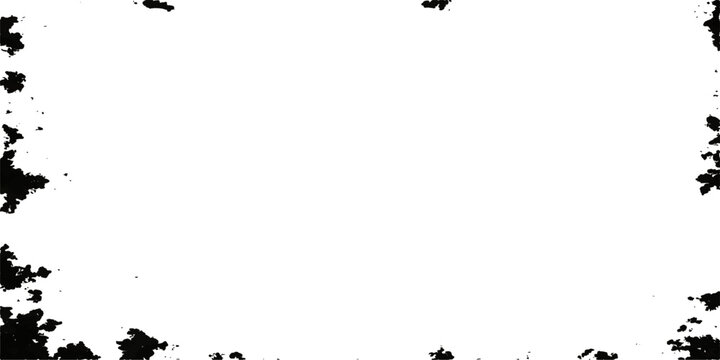 Grunge black ink splat frame featuring a vector butterfly silhouette and floral nature design with bird and leaf patterns