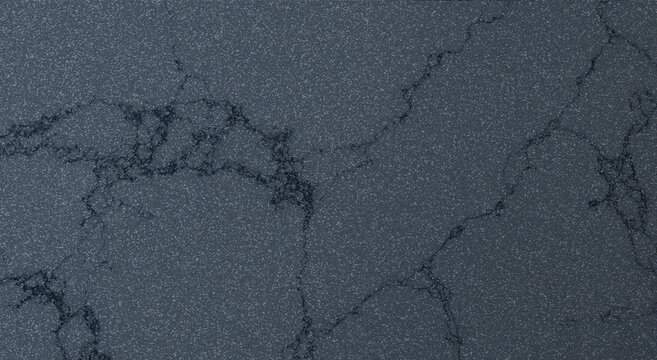 Blue Grey Marble Texture Background with Black Veins Crack Pattern and Grainy Stone Surface