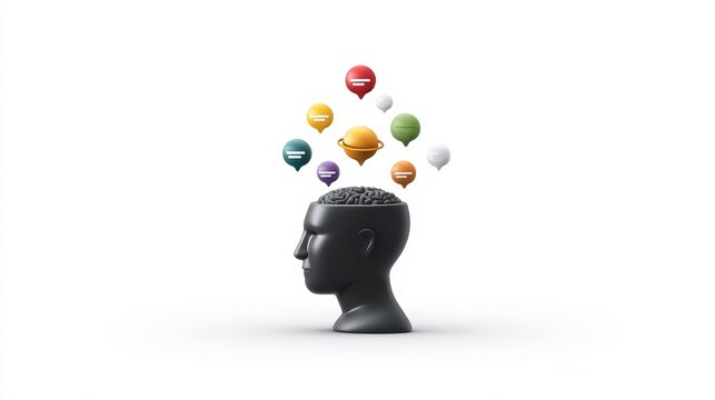 Conceptual illustration symbolizing open-mindedness, communication, and creative thinking in a modern, global context