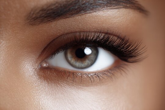 before and after eyelash extension beauty procedure closeup portrait