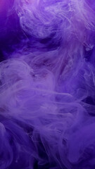 Fototapeta premium Steam paint flow. Cloud mix drop. Blur purple blue color water fume vapor texture bright splash mist liquid on abstract background.