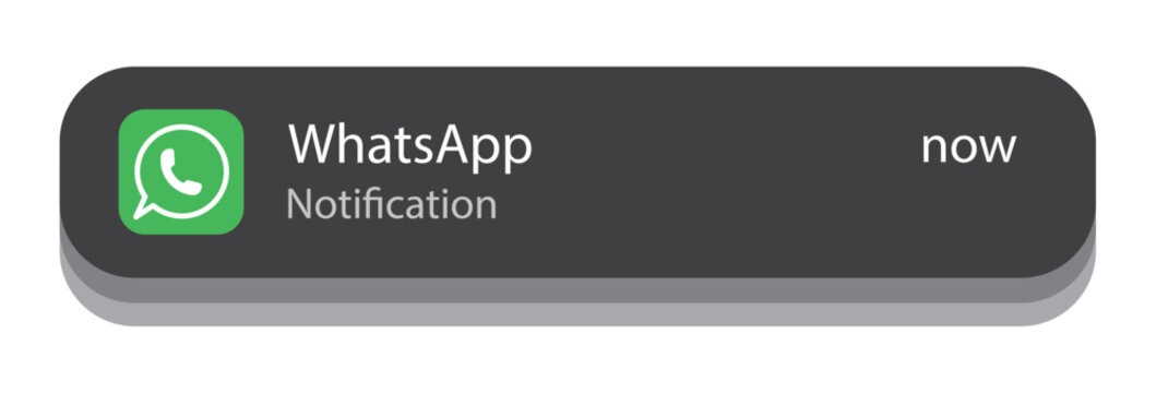 WhatsApp notification interface on mobile screen, message alert UI design, Editorial use only