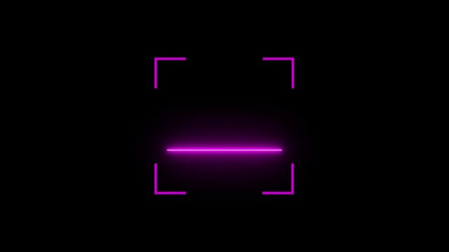 Barcode scanner QR code Neon shine Icon animation isolated on black background
