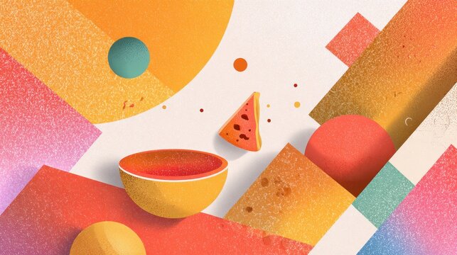 Dynamic promotional flyer for online food marketing featuring pizza and burger with greens accents