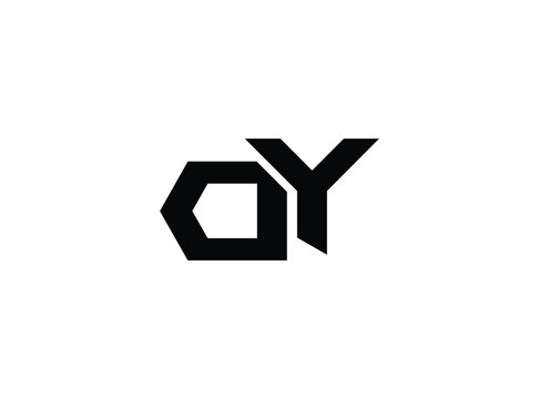 Stylized oy logo design element isolated on transparent background
