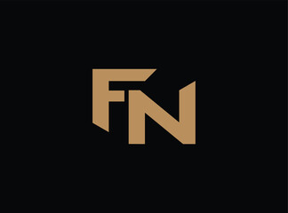 Obraz premium Modern gold FN logo design on transparent background for branding
