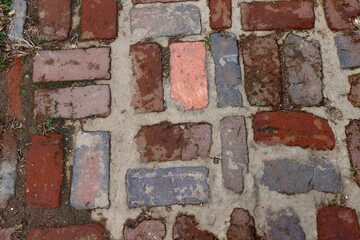 Fototapeta premium Old Brick Pathway Closeup