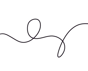 Obraz premium minimalist, abstract, single, continuous, dark purple or black line looping and waving across a transparent background. simple, elegant design for use as a background, a subtle divider, social media