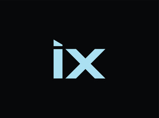 Obraz premium Simple light blue lowercase letter i and letter x together