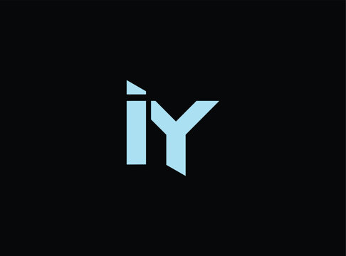 Stylized iy lettering logo in light blue color on isolated background